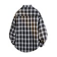 thumbnail image 4 of MeetoTime Long Sleeve Checked Shirts for Men Plaid Printed Lapel Button-Down Shirt Jacket, 4 of 6