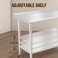 thumbnail image 4 of BeesClover Table en Acier Inoxydable pour Préparation et Travail avec Dosseret, Table de Cuisine Robuste avec Tablette et Pied Réglables pour Restaurant, Maison et Hôtel, 4 of 6