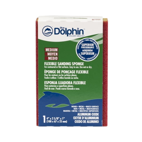 Blue Dolphin Sanding Sponge Medium (4" x 2 5/8") 1" Thickness