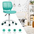 thumbnail image 4 of Giantex Swivel Office Desk Chair, Small Armless Task Chair with Hollow-out Back, Upholstered Mesh Seat, Sturdy Construction, Height Adjustable Computer Chair for Study, 4 of 10