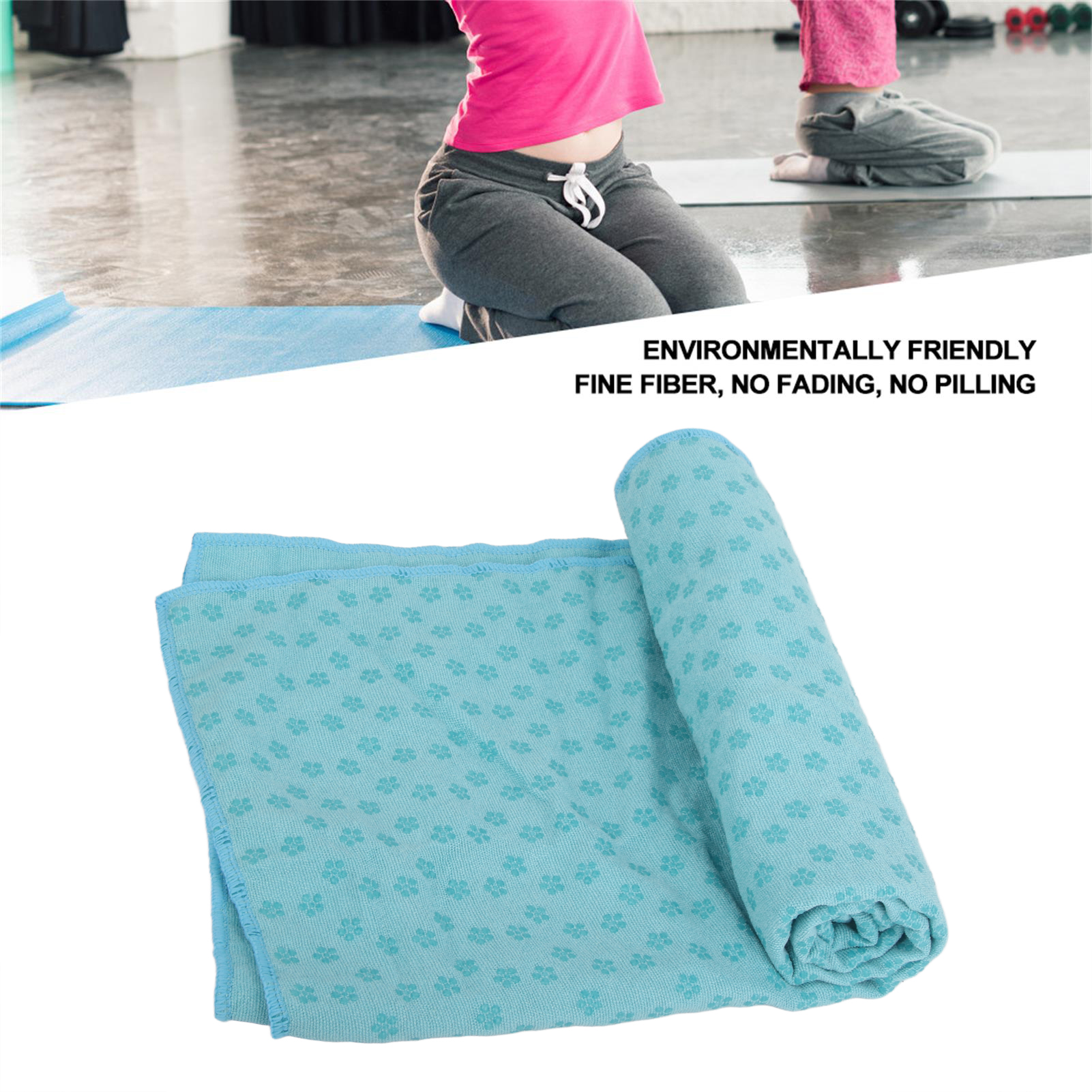 Skin-friendly 72.0 x 24.8in Anti-Slip Yoga Mat Blanket Convenientand Comfortable Yoga Mat Cover Home for Office Livingroom Balcony Sky Blue
