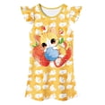 thumbnail image 1 of MIASHUI Robe de Princesse pour Tout-Petites Filles, Chemises de Nuit à Manches à Volants pour Filles, Pyjamas, Jaune, 5-6 Ans, 1 of 5