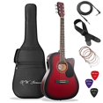 thumbnail image 1 of Jameson Guitars Full Size Thinline Acoustic Electric Guitar with Free Gig Bag Case & Picks Red Right Handed, 1 of 5