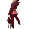 thumbnail image 4 of SUNSIOM 2 Pcs Femmes Tenues de Lettre, Manches Longues à Capuche Crop Top Pantalon Long, 4 of 5