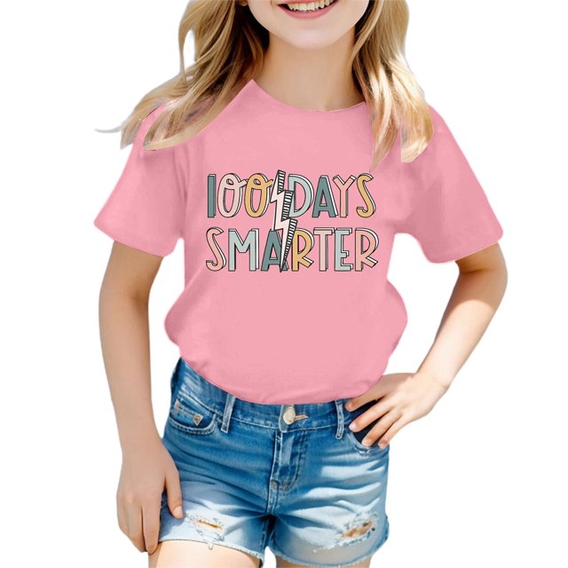 Pyjamas pour Filles Taille 12 Shorts Camisole pour Tout-Petits Mode Décontractée Imprimé Col Rond Manches Courtes T-Shirt Haut
