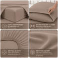 thumbnail image 3 of Comfy Bamboo World Series 4pc Microfiber Sheet Set, Full Size Bedsheet, Brown, 3 of 6