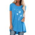thumbnail image 1 of Pompotops Femmes Mode Casual Impression Chemises Manches Courtes Tee-Tops Tunique Blouse, 1 of 4