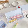 thumbnail image 2 of D Pencil Case Frosted Plastic Fruit Pattern Storage organizer With Large Capacity for Students School Supplies Multifunctional Small Storage Box 7.68 X 2.52 X 0.40 Inches, 2 of 7