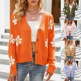 thumbnail image 1 of Jinhomg Cardigans pour Femmes Chandails Mignons à Imprimé Floral Chemise Boutonnée Décontractée Confortable à Manches Longues Cardigan à Col en V Veste Tenue Quotidienne Vente Saisonnière Kaki P, 1 of 7