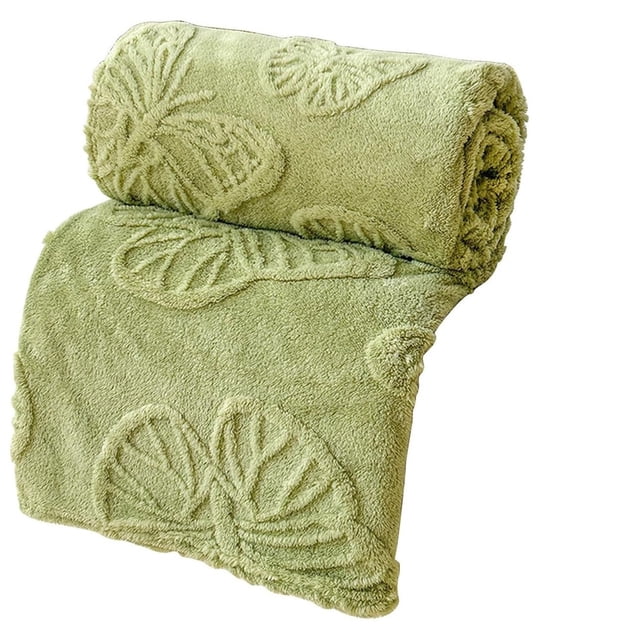VogueV Reversible Fleece Throw Blanket - Soft Multi-Color Bed/Couch Cover Green