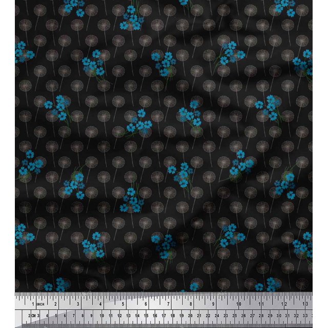Soimoi Moss Georgette Fabric Artistic Floral Decor Fabric Printed Yard 42 Inch Wide