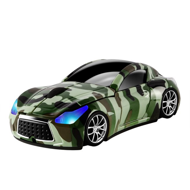 SHARE SUNSHINE Souris Sans Fil, Souris d'Ordinateur en Forme de Voiture 2,4 GHz, Souris Optique Sans Fil avec Récepteur USB pour Ordinateur Portable PC, Vert Coloré