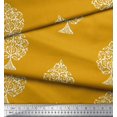 thumbnail image 2 of Soimoi Crepe Silk Fabric Floral & Flying Swan Block Print Fabric by The Yard 42 Inch Wide, 2 of 3