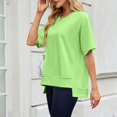 thumbnail image 3 of T-shirts à Manches Courtes pour Femmes Été Col Rond Décontracté Mode T-Shirt Basique Vêtements Mignons Tenues Tendance, 3 of 6