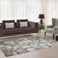 thumbnail image 1 of Ladole Rugs Contemporary Abstract Microfiber Shaggy Area Rug Cream- Beige, 5x8 (5'3" x 7'6", 160cm x 230cm), 1 of 4