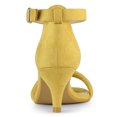 thumbnail image 2 of BLISSFUL STEP Women's Shoes Faux Suede Ankle Strap Kitten Heel Slide Straps Solid Sandals  Yellow 8, 2 of 8