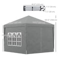 thumbnail image 3 of Outsunny 10'x10' Outdoor Pop Up Party Tent with Carrying Bag Light Grey, 3 of 10