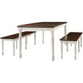 thumbnail image 1 of Crosley Furniture Shelby Ensemble de Table à Manger avec Rallonge et Rallonge, 3 Pcs (2 Bancs), Blanc Vieilli, 1 of 5