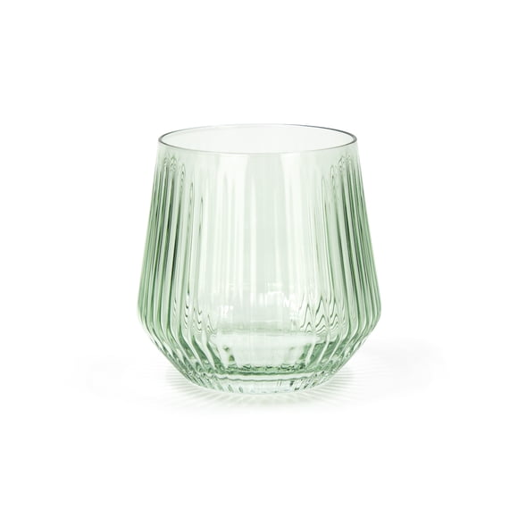 Sabatier 4 pack DOF Ribbed Glasses 380ml Green