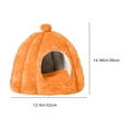 thumbnail image 1 of Semi-Enclosed Pet Bed 15x13in Detachable Washable Flannel Kennel Mat For Cats Small Animals Soft Support Base Orange, 1 of 6