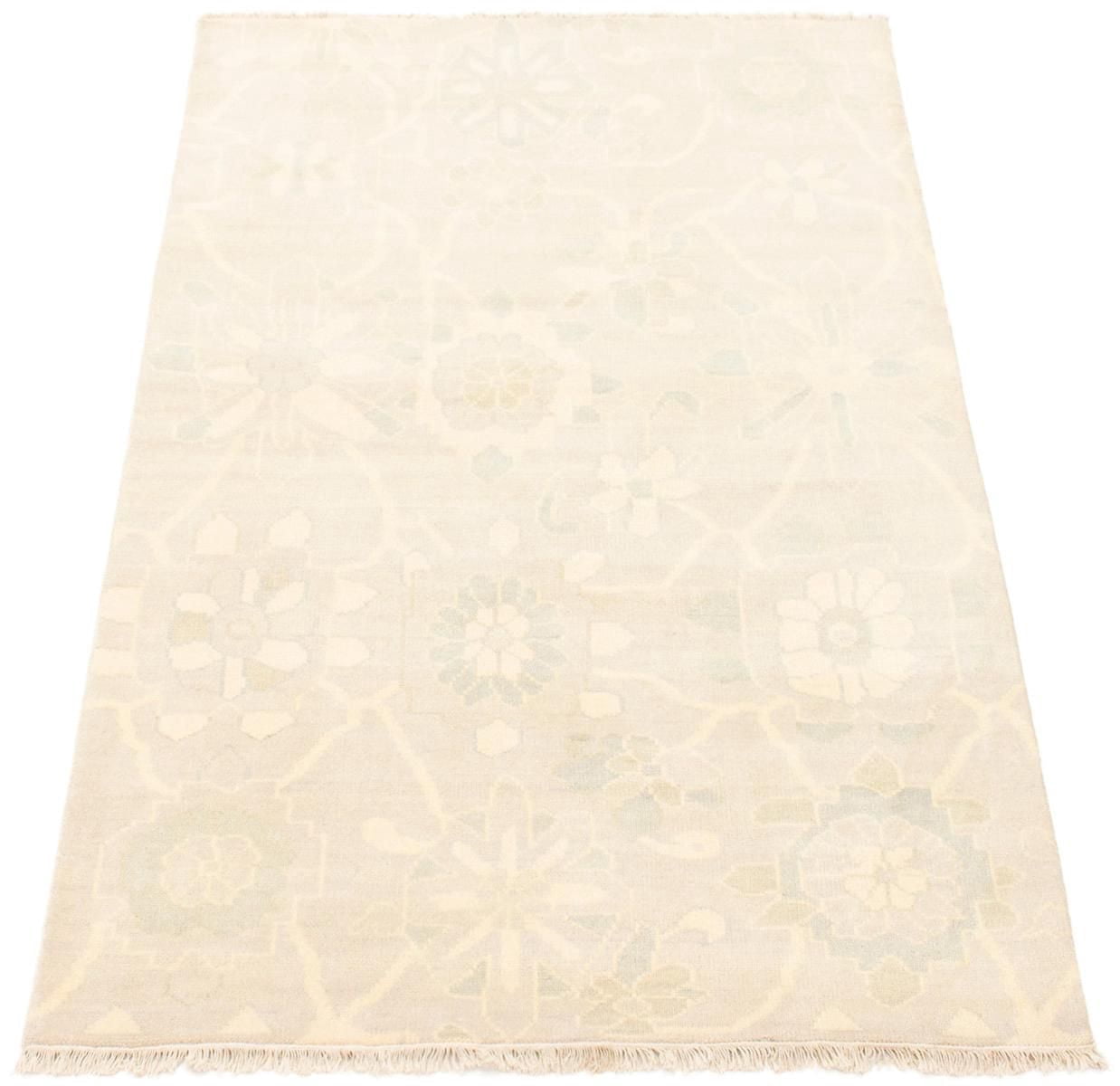 ECARPETGALLERY Tapis Noué à la Main pour Salon, Salle à Manger et Chambre à Coucher Floral Collection Oushak Prestige 5'2" x 7'10" en Ivoire