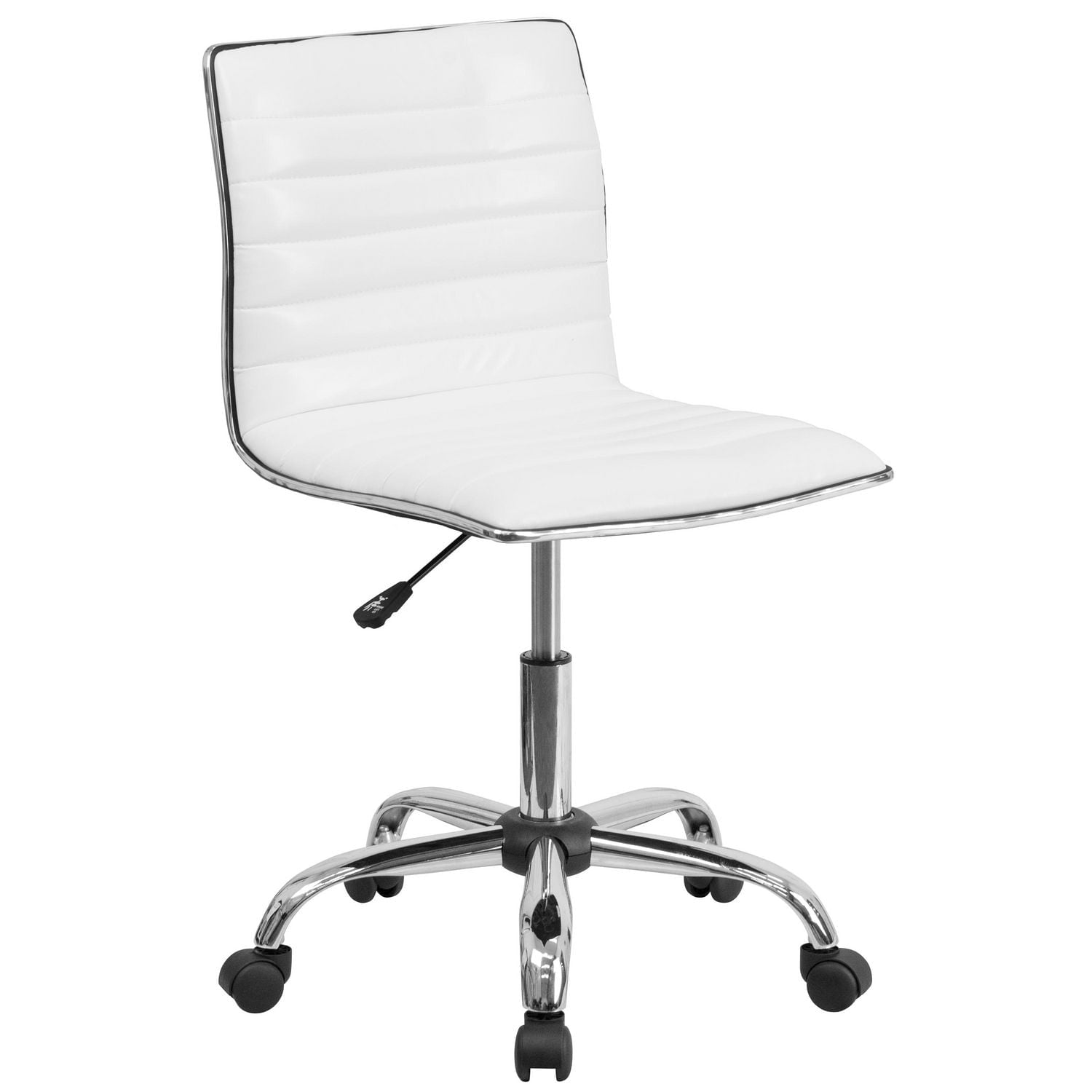Flash Furniture Low Back Designer Armless White Ribbed Swivel Task Chair