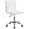 thumbnail image 1 of Flash Furniture Low Back Designer Armless White Ribbed Swivel Task Chair, 1 of 9