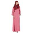 thumbnail image 1 of Bimba Vêtements Islamiques pour Femmes Longue Robe de Prière Maxi avec Hijab Imprimé Abaya en Rayonne Robe Musulmane à Boutons devant, 1 of 7