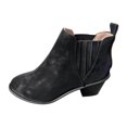 thumbnail image 2 of Cameland Grandes Bottes Courtes en Suède à Talons Épais et Bas, 2 of 7