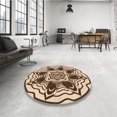 thumbnail image 4 of Ahgly Tapis Rectangulaire Lavable en Machine Intérieur Transitionnel Brun Selle, 5 Pieds x 8 Pieds, 4 of 7