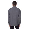 thumbnail image 3 of Dark Black Men's Long-Sleeve Button-Down Shirt with Pockets, 3 of 6