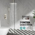 thumbnail image 2 of SR SUN RISE Brass 10 Inches Ceiling Mounted Shower System Brushed Nickel Bathroom Luxury Rain Mixer Shower Combo Set Ceiling Install Rainfall Shower Head System, 2 of 5