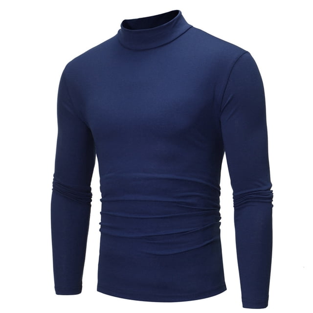 Chandails à Col Roulé à Manches Longues pour Hommes Automne Hiver Couleur Unie Col Roulé T-Shirt à Manches Longues Haut Blouse Chemises à Manches Longues pour Hommes