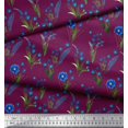 thumbnail image 2 of Soimoi Poly Georgette Fabric Leaves & Aster Floral Printed Craft Fabric by The Yard 52 Inch Wide, 2 of 3