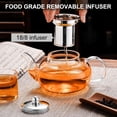 thumbnail image 3 of Glass Teapot Stovetop 20 OZ/600ml, Tea pot with Removable 18/8 Stainless Steel Infuser, Borosilicate Clear Tea Kettle, Teapot Blooming and Loose Leaf Tea Maker Tea Brewer for Camping, Travel, 3 of 6