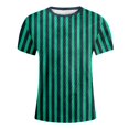 thumbnail image 4 of GDREDA T-Shirt Graphique à Manches Courtes Rayé de Carnaval pour Garçons, Chemise de Fête Colorée, Haut Décontracté Confortable pour Enfants Vert Foncé,110, 4 of 4