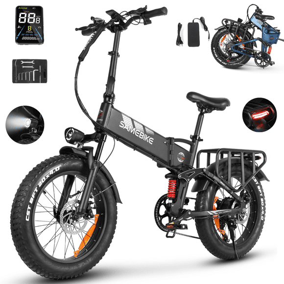 SAMEBIKE RS-A02PRO Vélo Électrique 20 Pouces, Vélo de Montagne Électrique 1000W en Pointe, Vélo Électrique Pliable 48V 15Ah pour Adultes, Bicyclette Électrique à 7 Vitesses et Double Suspension UL2849