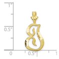 thumbnail image 3 of Diamond2Deal 10K Yellow Gold Grooved Letter I Initial Pendant for Women, 3 of 5