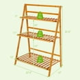thumbnail image 4 of Costway 3 Tier Bamboo Flower Pot Shelf Stand Folding Display Rack Garden Yard, 4 of 9