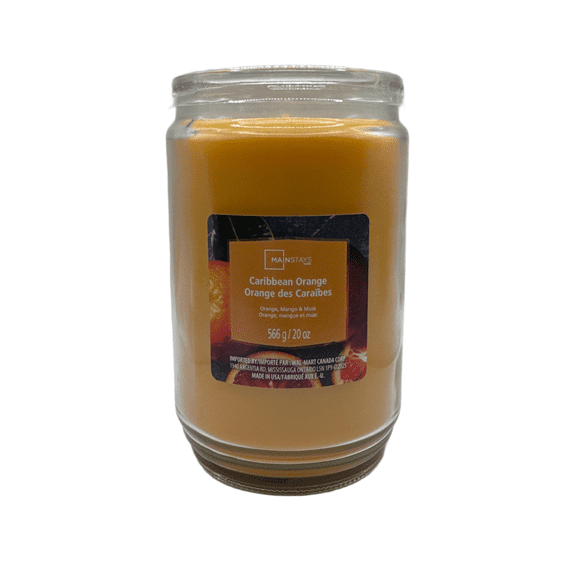 Mainstays Caribbean Orange Scented Single-Wick Glass Jar Candle, 20 oz