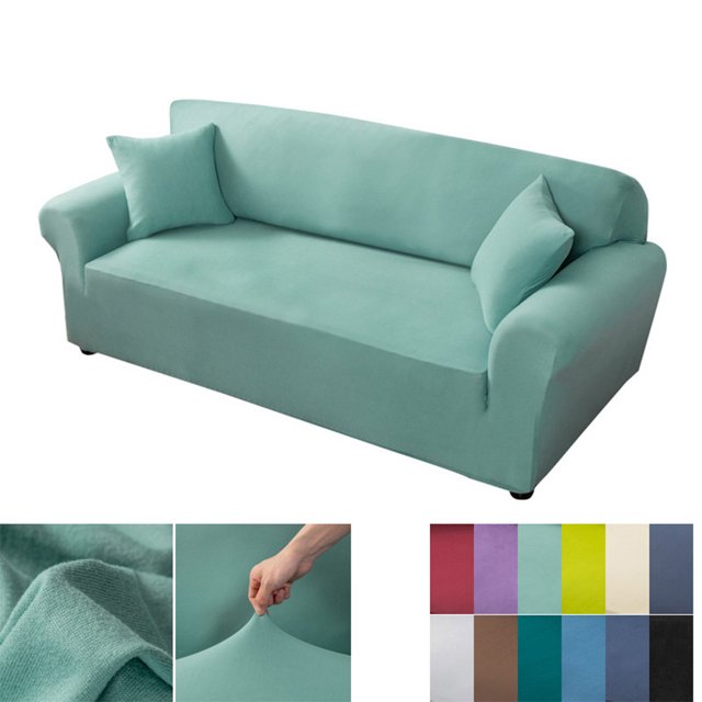 Housse de sofa Extensible par Cherish, Conçue pour une protection Résistante à l'Usure et un Ajustement Serré sur les Meubles. Fabriquée à Partir de 95 % de polyester et 5 % d'Élasthanne Élastique, Cette Housse Bleu Sarcelle Pâle Présente un Tissu Brossé Doux et Élastique avec une texture fine et une Bande Élastique Antidérapante pour un placement Sécurisé. Convient aux sofas Simple, double et Trois Places Allant de 90 à 230 cm. Comprend un design Tout-Inclus à 360° pour une Couverture Complète. Exposée avec des Coussins Assortis et Offerte en Plusieurs Couleurs. Idéale pour