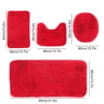 thumbnail image 3 of Solid Color Bath Mats 4 Set Bathroom Rugs For 4 Pcs Toilet Mats Universal Soft Comfortable Water Absorption Non-Slip Thick Machine Washable Easier To Dry Dark, 3 of 8