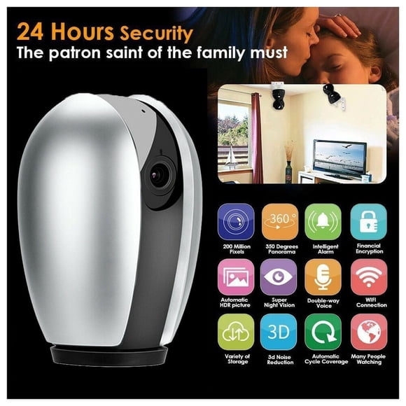 WiFi Wireless Home Security Camera HD 720P Pan Tilt Night Vision Audio IP Webcam