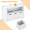 thumbnail image 3 of Costway Kid Toy Storage Cabinet 3 Drawer Chest w/Wheels Large Storage Cube Shelf, 3 of 10