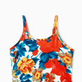 thumbnail image 3 of PatPat Family Matching Floral Panel T-Shirt and Ruched Drawstring Side Bodycon Strap Dress Sets, 3 of 5