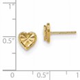 thumbnail image 2 of 14K Yellow Gold Polished Diamond Cut Heart Post Earrings, 2 of 2
