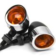 thumbnail image 2 of Krator 2pc Black / Chrome Motorcycle Turn Signals Lights Compatible with Suzuki Savage LS 650, 2 of 6
