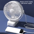 thumbnail image 4 of Small Fan, Detachable Grille Clip On Fan USB Rechargeable  for Home Dormitory Office, 4 of 7
