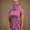 thumbnail image 2 of BiZtdJrK Chandails de Bain de Protection Solaire pour Femmes Été Plage Maillot Dermoprotecteur Chandail Séchage Rapide Manches Courtes Plein Air Randonnée Hauts Violet TG Cadeaux de la Fête des Mères, 2 of 8