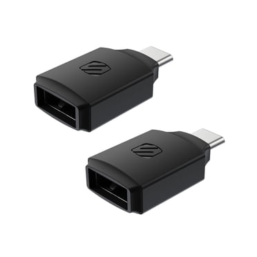 Strikeline Adaptateur USB Type-A vers USB Type-C, paquet de 2 Scosche CAA2PK-SP – Noir